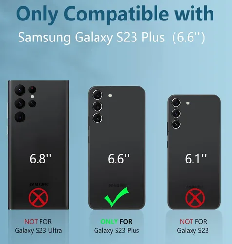 Miniatura 2 de FNTCASE Funda para Samsung Galaxy S23-Plus: Funda protectora resistente a prueba de golpes con funda de clip para cinturón y soporte Funda de Negro