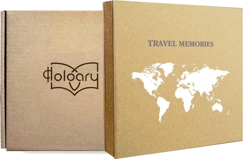 Miniatura 7 de Holoary Álbum de fotos de 4 x 6 500 fotos, 5 imágenes por página, 500 bolsillos de 4 x 6 pulgadas, cubierta de papel kraft diseño de viaje mapa