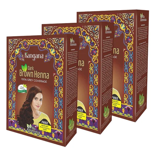 Tinte permanente para el cabello marrón oscuro, tinte para el cabello sin amoníaco con henna e ingredientes herbarios, cobertura de canas, color de