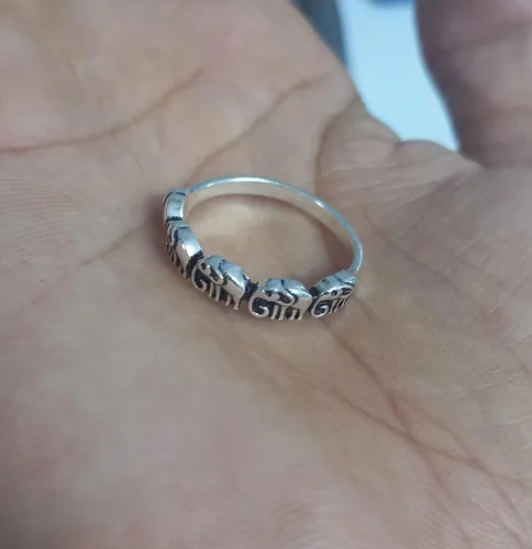 Miniatura 5 de Oxidized Eternity Elephant Animal Ring New 925 Sterling Silver Band
