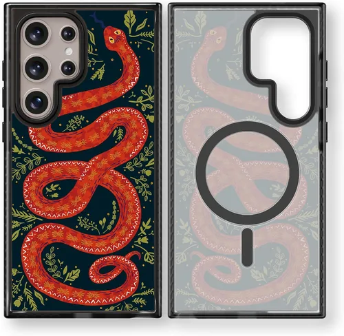 Miniatura 55 de Rosarnnah Funda compatible con Samsung Galaxy S24 Ultra, bonita estética, a la moda, divertida funda con estampado de gatito y gato, duradera a