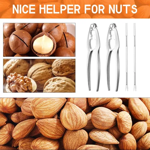 Miniatura 7 de Zhehao Juego de galletas y púas de langosta para fiestas de mariscos, suministros para cenas, herramienta de patas de cangrejo de acero inoxidable