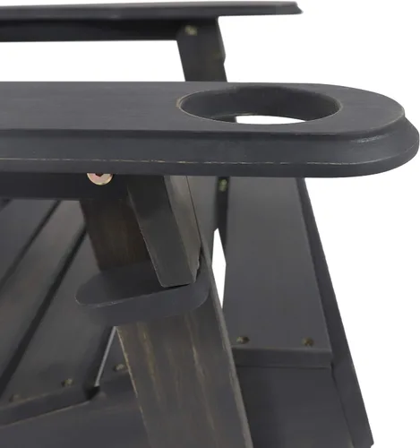 Miniatura 4 de Christopher Knight Home Christine - Silla plegable Adirondack de madera de acacia para exteriores, color gris oscuro
