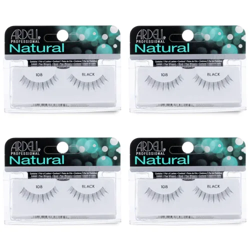 Miniatura 7 de Ardell Pestañas postizas Demi 101 – Negro, volumen completo, tira redondeada pestañas finas para un aspecto natural, paquete de 4