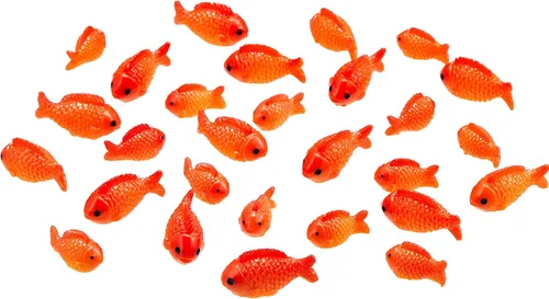 Yookeer 36 piezas de juguetes de peces dorados falsos en miniatura, mini figuras realistas de resina de peces Koi, pequeñas decoraciones de acuario