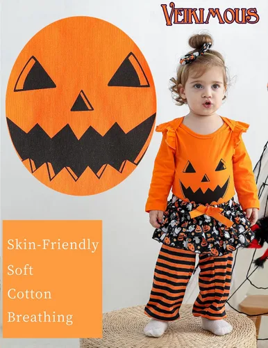 Miniatura 4 de veikimous Ropa para bebé recién nacida, trajes para niñas pequeñas, con mangas con volantes, overol con pantalones florales, trajes para niñas