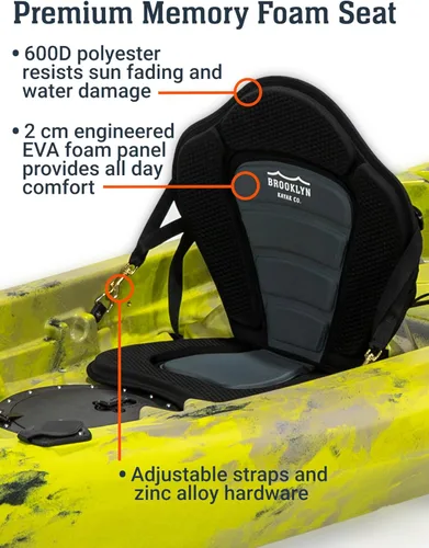 Miniatura 6 de Kayak BKC UH-TK219 12 pies tándem para sentarse en la parte superior, 2 o 3 personas con 2 remos y asientos y 5 soportes para caña de pescar