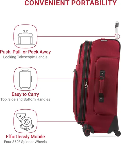 Miniatura 56 de SwissGear - Equipaje suave expandible Sion con ruedas, Negro