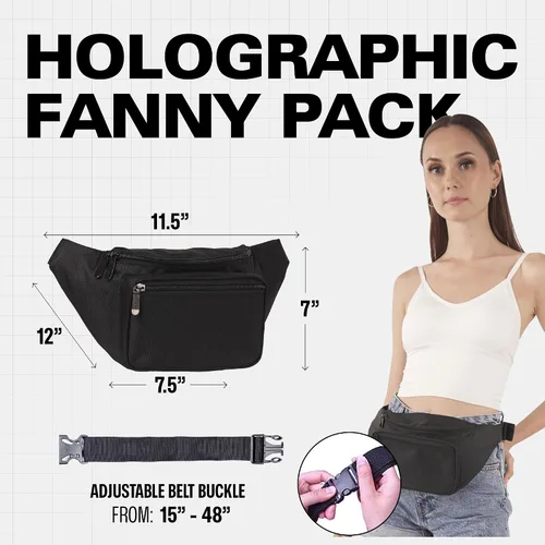 Miniatura 3 de Riñonera con cinturón - Bolso cruzado de cintura para hombres o mujeres - Riñonera grande impermeable y sin manos para senderismo, correr y viajes