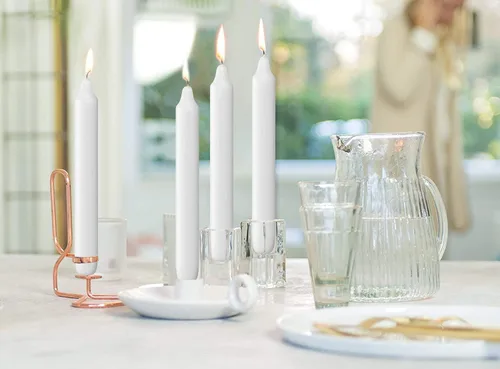 Miniatura 7 de BOLSIUS White Household Candles Candelabros de cena de 7 pulgadas, paquete de 45 unidades a granel, 6 horas de combustión limpia, calidad europea