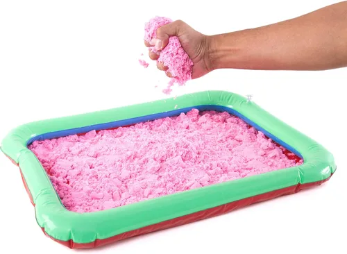 Miniatura 4 de Play Sand Kit - Juguete sensorial de arena de juego de 32 piezas con 3.3 libras de arena mágica de colores, caja de arena inflable, moldes