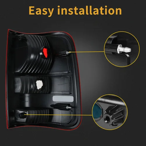 Miniatura 5 de Carcasa de luz trasera compatible con lámparas de freno traseras del lado del conductor y del pasajero de Ford F150 F-150 2004-2008