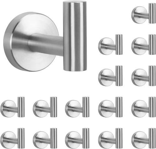 Miniatura 16 de NearMoon Ganchos para toallas de baño, soporte para bata de acero inoxidable 304, gancho resistente para baño, sala de estar, hotel, cocina, garaje
