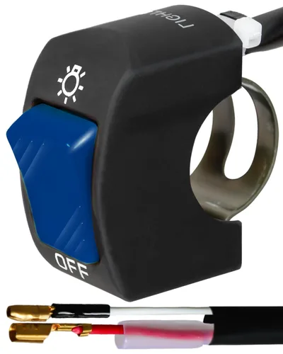 Miniatura 9 de Belinous Interruptor de manillar de 7/8 pulgadas para motocicleta, ATV, etc., interruptor de palanca de motocicleta impermeable para luces