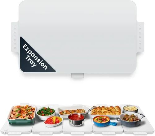 Miniatura 10 de Chefman Bandeja de calentamiento eléctrica con control de temperatura ajustable, perfecta para bufés, restaurantes, fiestas, eventos y cenas en Negro