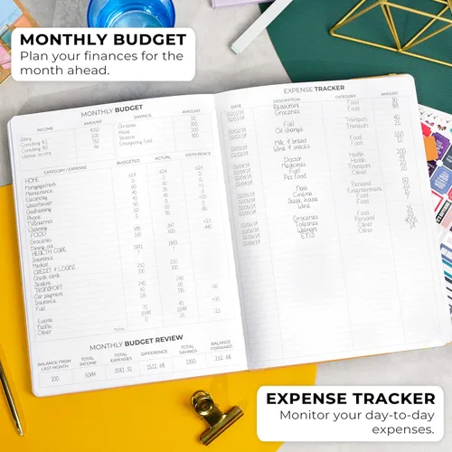 Miniatura 5 de Clever Fox Planner Pro Premium - Lujosa agenda semanal y mensual con organizador de presupuesto para productividad y objetivos, sin fecha, A4