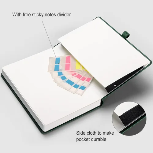 Miniatura 5 de AHGXG Cuaderno de papel cuadriculado - 320 páginas cuaderno de cuadrícula A5, papel cuadriculado grueso de 100 g/m², tapa dura de cuero, bolsillo