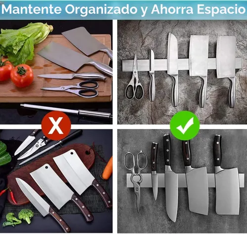 Miniatura 6 de Soporte magnético para cuchillos de pared, tira magnética para cuchillos, soporte magnético para cuchillos para montar en refrigerador, organizador