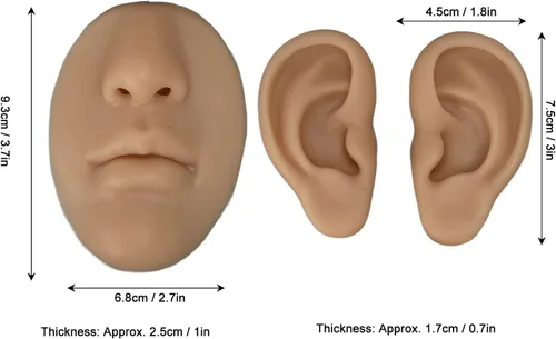 Miniatura 4 de Modelo de silicona para nariz, modelo de entrenamiento de piercing, modelo de oreja de silicona para principiantes, modelo de nariz y boca 3D