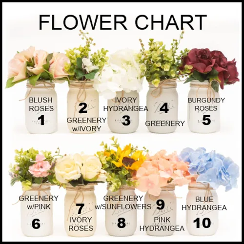 Miniatura 3 de Jarrones rústicos para centros de mesa para mesas Elige color, flores artificiales opcionales Pinta de 16 onzas, 5 pulgadas Jarrón