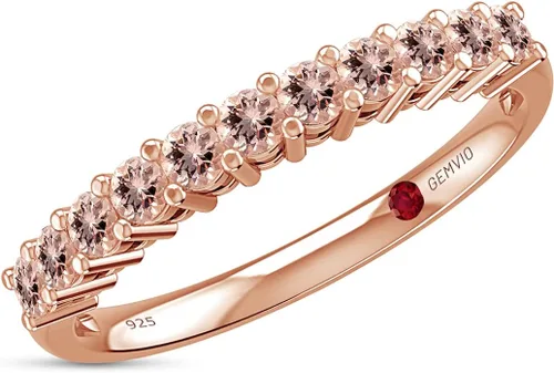 Colección de 13 CTTW Anillo de compromiso apilable de aniversario y boda con piedras preciosas de corte redondo de 13 CTTW en oro de 14 quilates