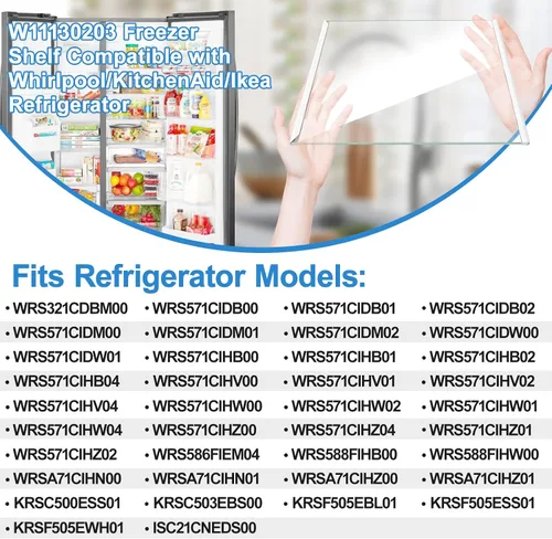 Miniatura 5 de [2 PAQUETE] Estante de vidrio para congelador ALVAR W11130203 de actualización compatible con estante de congelador Whirlpool, reemplazo de estante