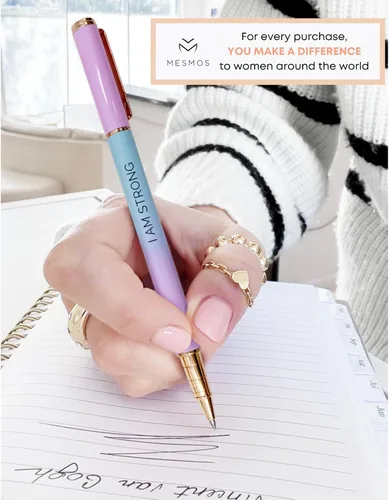 Miniatura 5 de MESMOS Juego de 3 bolígrafos de punta fina de 0.7mm con tinta de gel, juego de bolígrafos elegante para mujeres, regalos inspiradores para mujeres