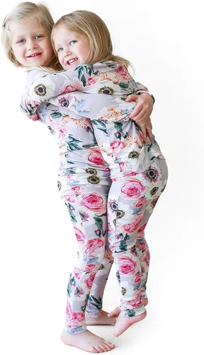 Posh Peanut Girls Pajamas Set - Soft Viscose from Bamboo Kids Two Piece PJ - Easy Care Toddler Sleepers Little Girl Clothes