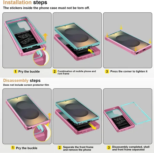 Miniatura 9 de PASNEW Funda para Samsung Galaxy S22 Ultra 5G, cubierta de cámara deslizante y soporte de dedo de metal giratorio de 360°, militar, resistente, a