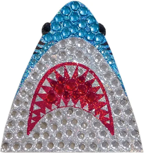 Miniatura 2 de iscream Tarjeta de felicitación colorida "HANGRY" con calcomanía de tiburón de diamantes de imitación extraíble y sobre