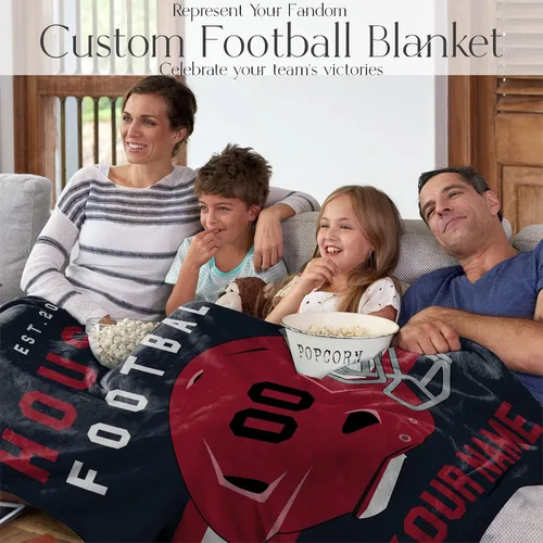 Miniatura 77 de Manta personalizada para fanáticos del fútbol americano – Se envía al día siguiente – Hecha en Estados Unidos – Manta de vellón personalizada