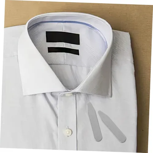 Miniatura 9 de Stiffen Your Dress Shirts 16pcs Collar Stays para hombres de manga larga camisas de vestir insertos de metal, plateado