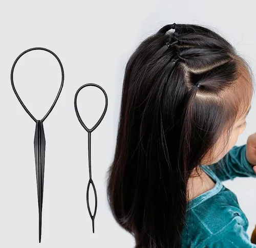 Miniatura 3 de 1 Unidad(2 piezas) Plástico Magic Hair Braid Cola de caballo Herramienta Clip Herramienta Simple DIY Estilo de Cabello Accesorios Estilo Estilo Azul
