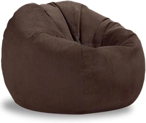 Miniatura 10 de Funda de sofá de pana para puf, puf otomano, puf grande, puff sac reclinable, asiento de esquina para el suelo, futón (color café, tamaño: 27.6 in)
