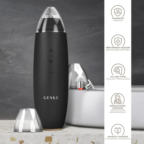 Miniatura 6 de GESKE SmartAppGuided™ MicroDermabrasion Blackhead Remover 7 en 1 Removedor de puntos negros Limpiador eléctrico de poros Innovadora taza