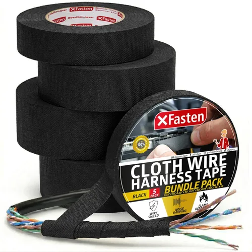 Miniatura 10 de XFasten Cinta de arnés de cables, 3/4 pulgadas x 90 pies, arnés de cableado de alta temperatura, cinta eléctrica de tela de fieltro autoadhesiva