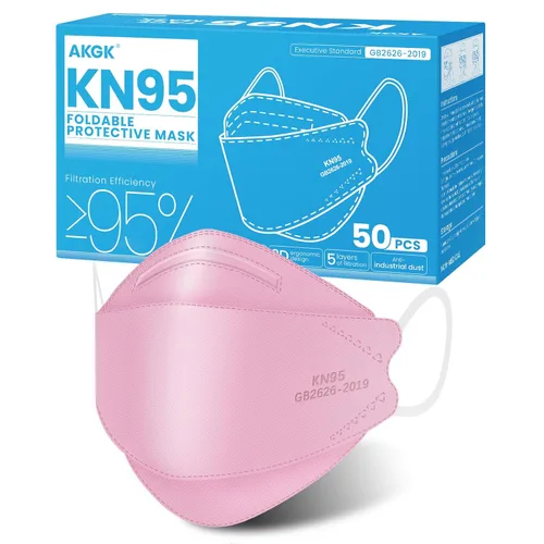 Miniatura 31 de akgk Mascarilla KN95 de 50 unidades, mascarillas de protección transpirable, mascarillas KN95 de 5 capas, máscaras de seguridad contra el polvo