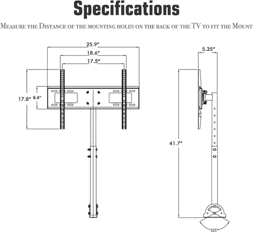 Miniatura 7 de Soporte de techo para TV que se adapta a la mayoría de televisores de pantalla plana LED, LCD OLED de 32 a 70 pulgadas, soporte de pared universal