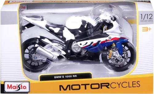 Miniatura 8 de Maisto 1/12 BMW S1000Rr Motocicleta, Blanco/Rojo/Azul Multi