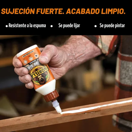 Miniatura 4 de Pegamento para madera Gorilla; Botella de 8 onzas; Color madera natural; (Paquete de 1)