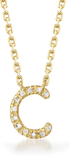 Miniatura 9 de Ross-Simons Collar con inicial acentuada de diamante en oro de 18 quilates sobre plata de ley