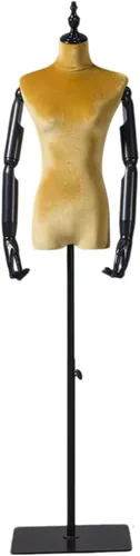 Miniatura 14 de Female Mannequin Torso with 140-185 Cm Adjustable Height Stand, Shoulders 39 Cm /Bust 86 Cm / Waist 64 Cm / Hip 84 Cm(Brown,with arms)