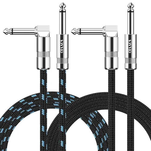 Miniatura 26 de Cable de Guitarra de 6 Pies Cable de Instrumento para Guitarra Eléctrica y Bajo, Teclado - Cable AMP de Ángulo Recto de 1/4 Pulgada, Negro