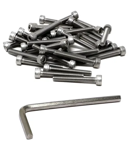 Miniatura 219 de iexcell 25 piezas M4 x 60/65/70/75/3.150 in paso de rosca 0.028 in acero inoxidable 304 cabeza hexagonal Tornillos Tornillos surtido Kit