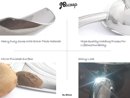 Miniatura 4 de JBscoop Cuchara de hielo, pequeña cuchara de metal para alimentos, para cocina, bar, fiesta, boda, 6 onzas, 8.5 pulgadas