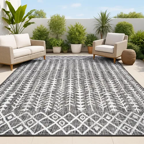 Miniatura 14 de JONATHAN Y Alfombra bohemia geométrica para interiores y exteriores, 2 x 8 pulgadas, beige/marrón, Tokay para patio trasero, patio, porche, fácil