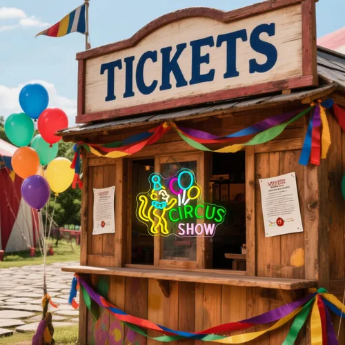 Miniatura 2 de Lucunstar Letrero de Neón LED de Mono Letrero de Circo LED con Payaso y Globos para Parque Temático Decoración de Carnaval LED para Restaurante
