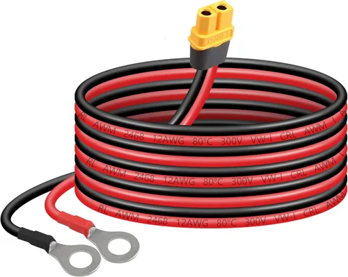 SinLoon XT60 - Cable de terminal de anillo tórico 12AWG 59 pulgadas XT60H hembra a junta tórica para aviones RC, juguete, autos, batería Lipo, FPV