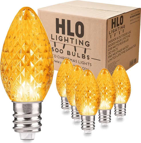 Miniatura 6 de Repuesto de focos de luz navideñas Holiday Lighting Outlet de ledes C7, grado comercial, 3 diodos (ledes) en cada foco, se adapta a los conectores