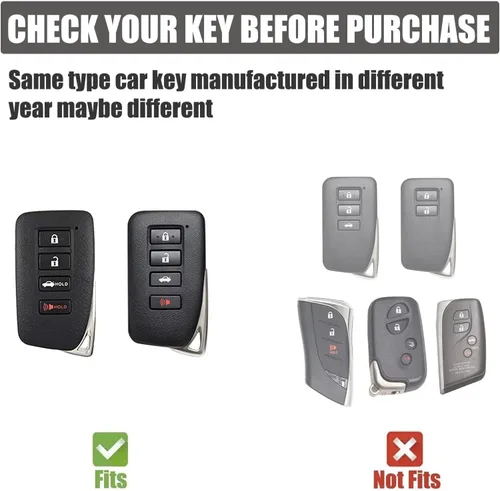 Miniatura 2 de Gematay Funda para llavero Lexus con llavero, soporte para llave para Lexus RX ES GS LS NX RS GX LX RC LC Control remoto inteligente, negro
